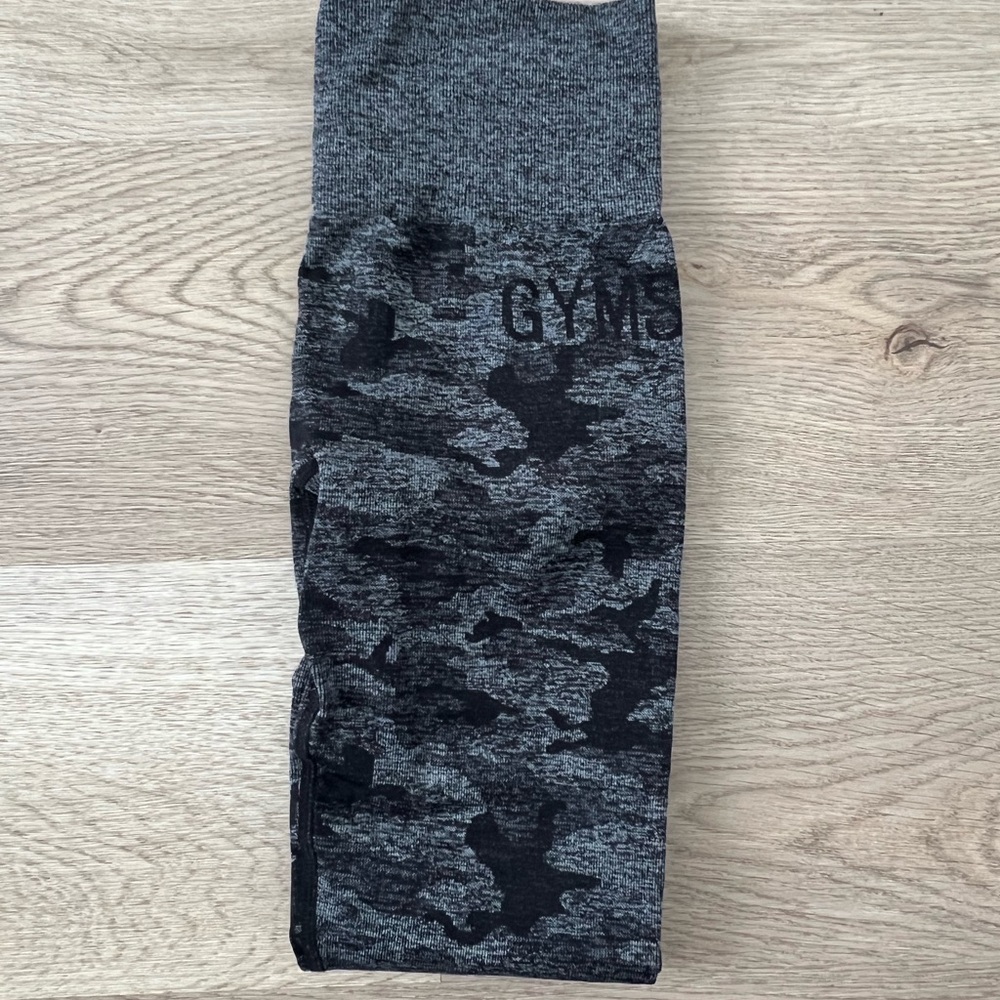 GYMSHARK Camo Leggings - Black